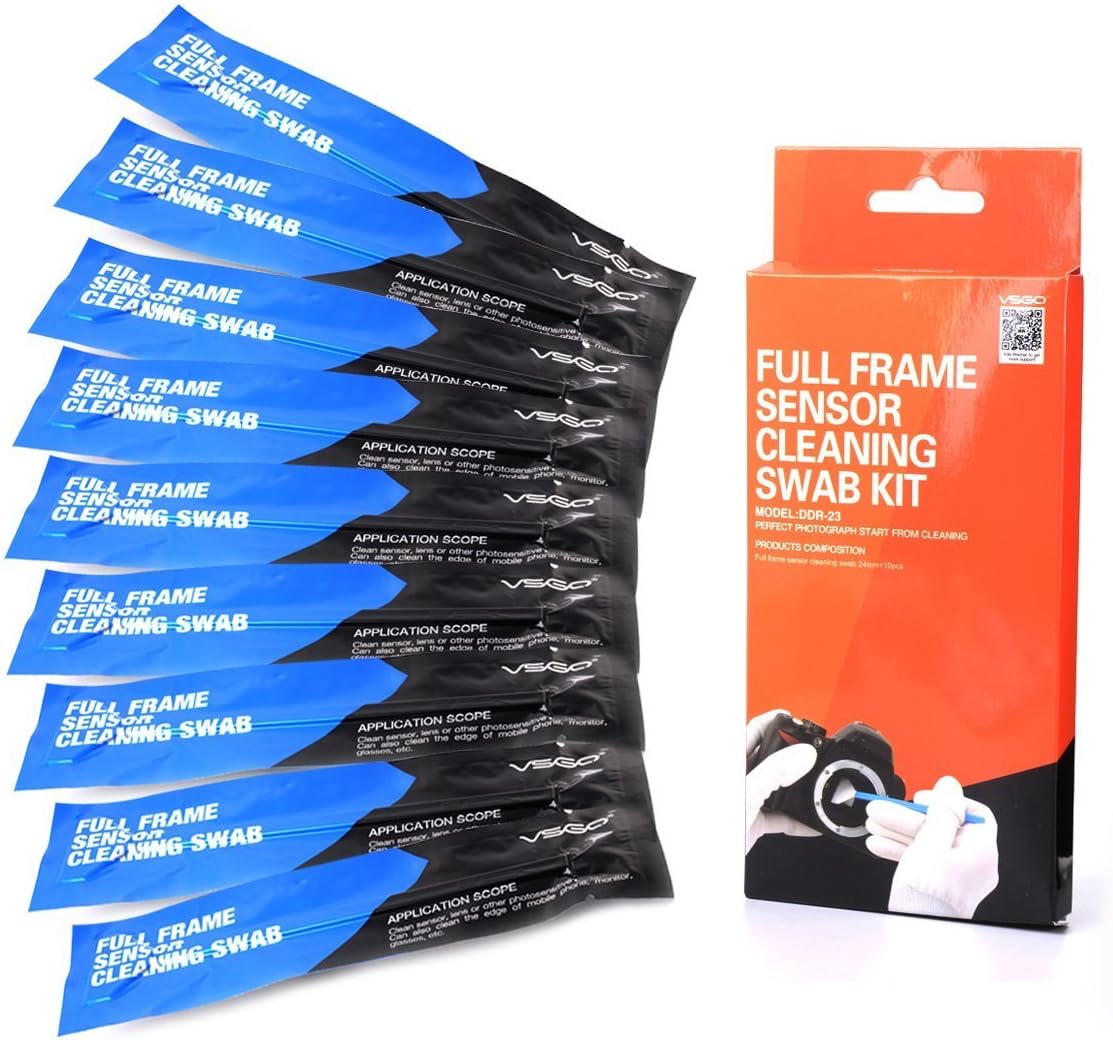 VSGO DDR23 DSLR Digital Camera Full-Frame Sensor Cleaning Swabs (10 Swabs, No Sensor Cleaner), Red (VSGO DDR-23)
