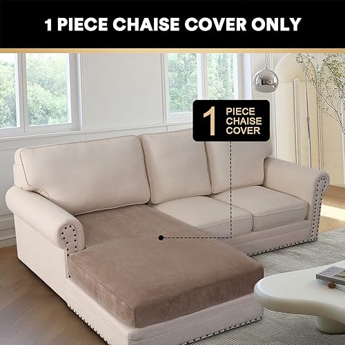 Vista 492 de PrinceDeco Fundas para sofá modular, 4 piezas, fundas de sofá para sofá seccional, fundas de terciopelo separadas para sofá seccional, en forma de L