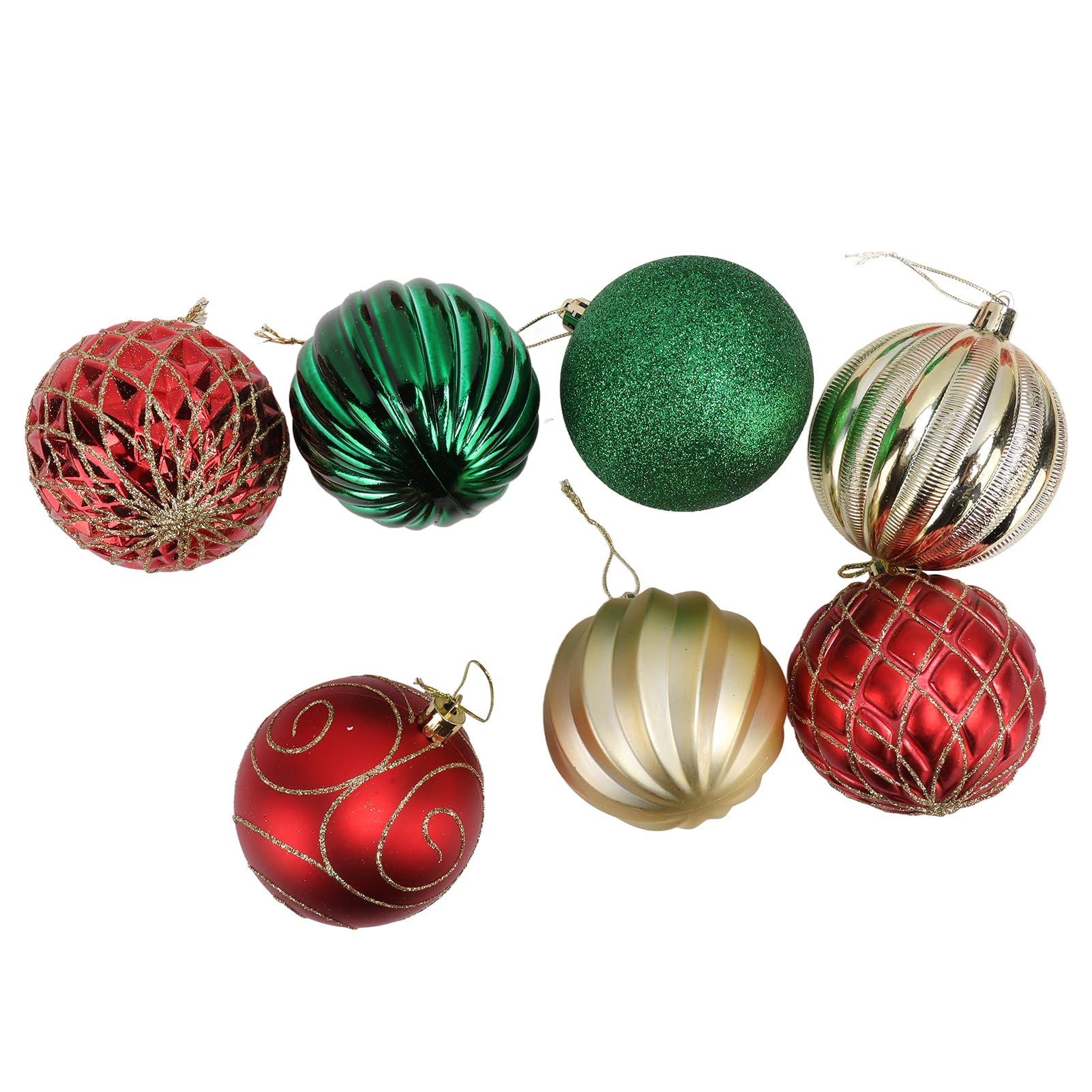 Weihnachtskugel-Ornament-Set, 74-teilig, Bunte Weihnachtsbaum-Hängekugeln, Dekorationen für Urlaub, Zuhause, Party-Dekoration, Dickes PS-Material, 6 x 8 x 17 cm (C)