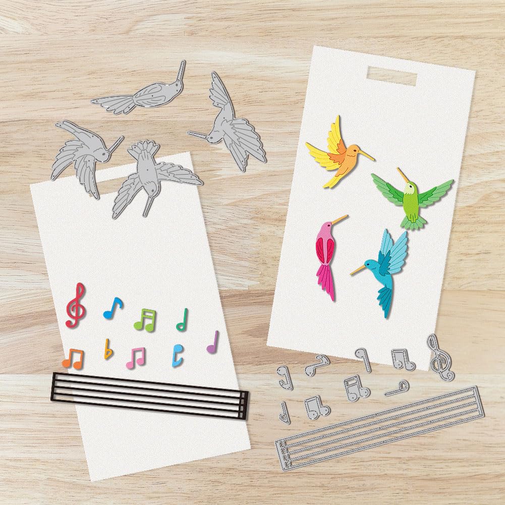 DELORIGIN Singing Hummingbird Dies Cuts Carbon Steel Cutting Dies Card Making Cutting Dies Stencils Template for Embossing Scrapbooking Craft Birthdays Christmas Greeting Card Gift Festival Decor - Image 4
