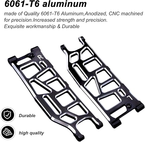 Miniatura 10 de Brazos de suspensión trasera inferior de aluminio para Arrma 18 KratonOutcastNotoriousTalion 6S BLX actualiza piezas reemplazar ARA330654 verde
