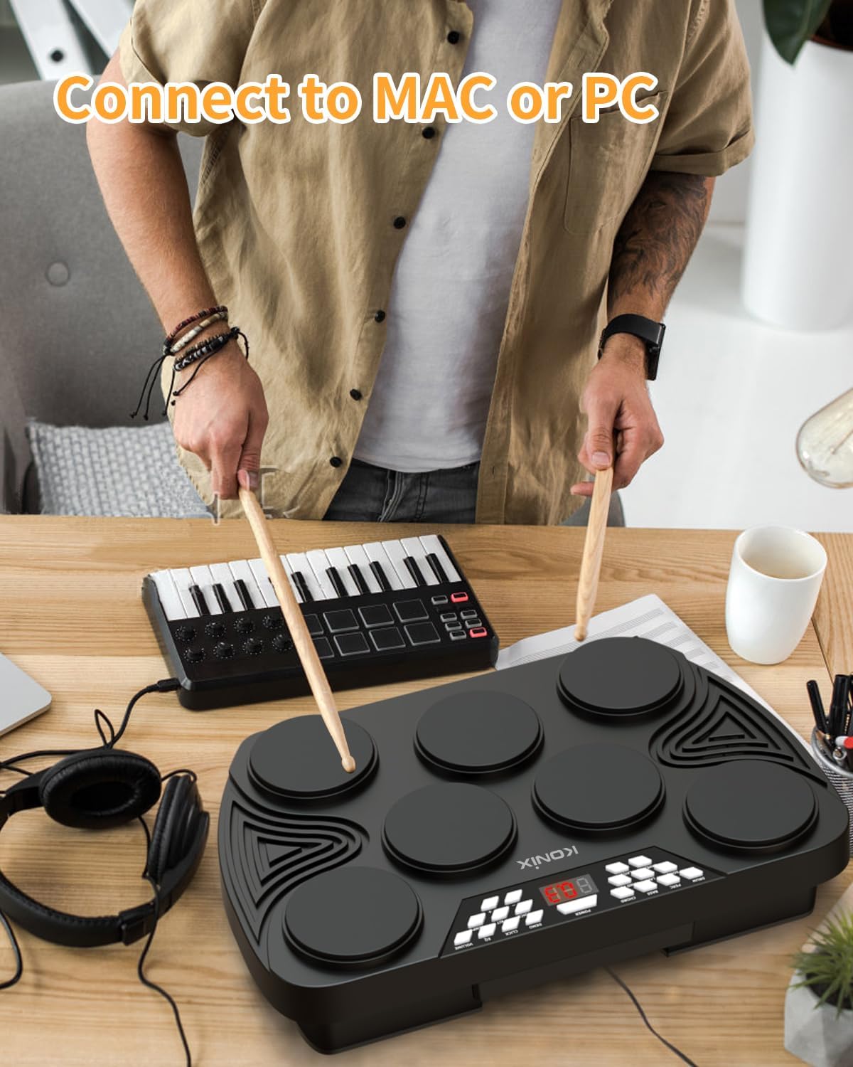 デジタルドラム Amazon.co.jp: KONIX 電子ドラムセット 卓上電動ドラムキット 7