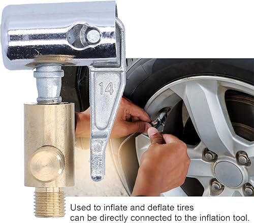 Miniatura 4 de Ymiko Mandril de aire, bloqueo de flujo cerrado de alta resistencia en el portabrocas para inflador, accesorios de compresor, adaptador de boquilla