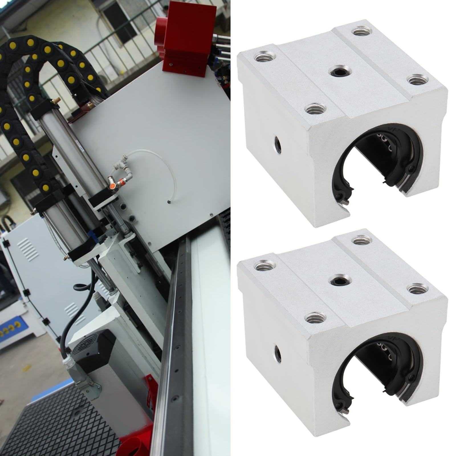 Image secondaire de ECSiNG Lot de 4 Blocs de Roulement Linéaires SBR20UU pour Imprimantes 3D