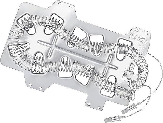 DC47-00019A Élément de chauffage pour sécheuse Samsung 95%+】 - Compatible avec Whirlpool May-tag Séchoir Element pour Samsung DV42h5000EW/A3 DV45h7000EW/A2 - Remplace 35001247 AP4045884 EA2038533 PS2038533