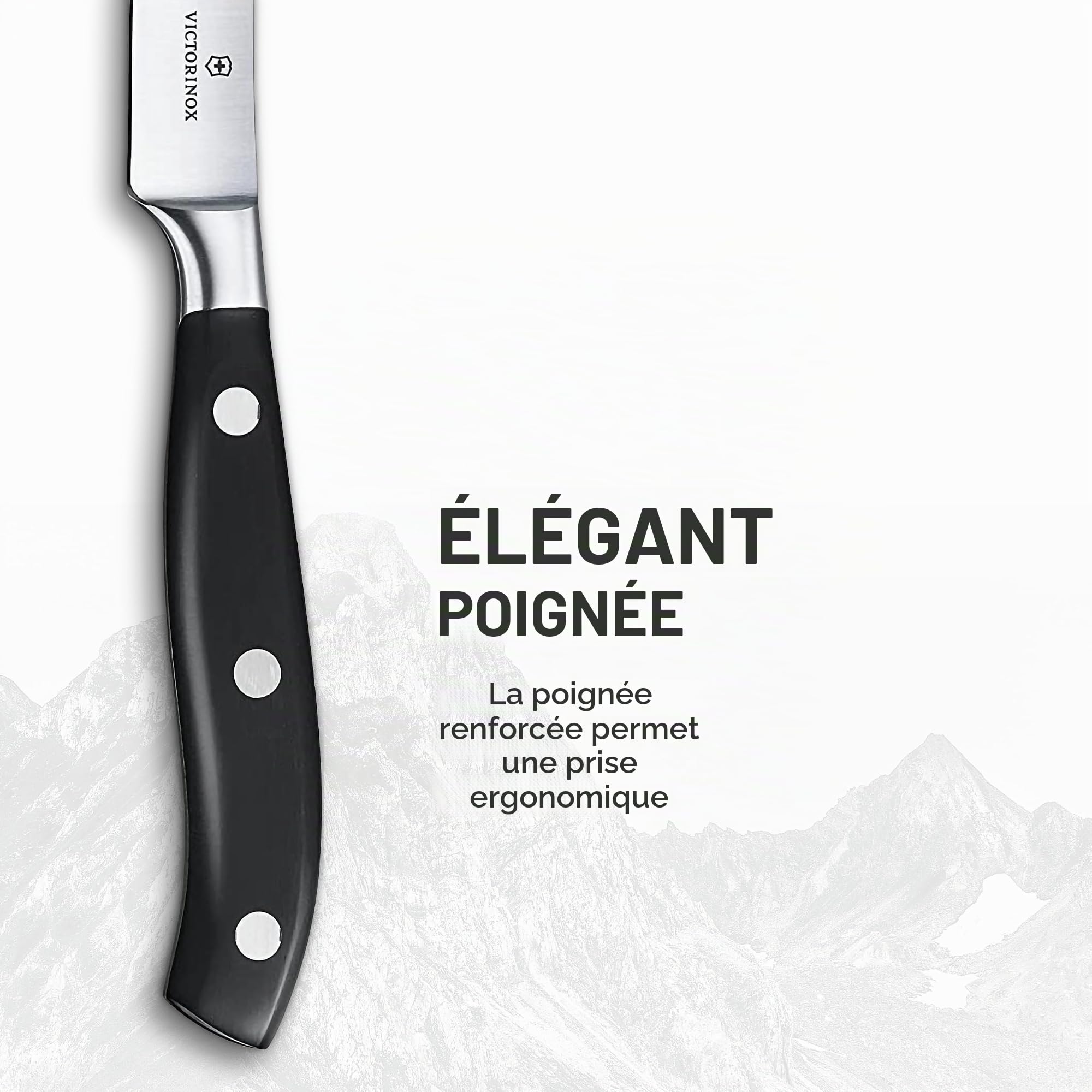 Victorinox Grand Maître Couteau d’Office, Lame Forgée 10 cm, Noir