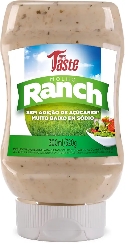 Molho Ranch Mrs Taste | Zero Açúcar, Zero Sódio, Para Saladas e Lanches