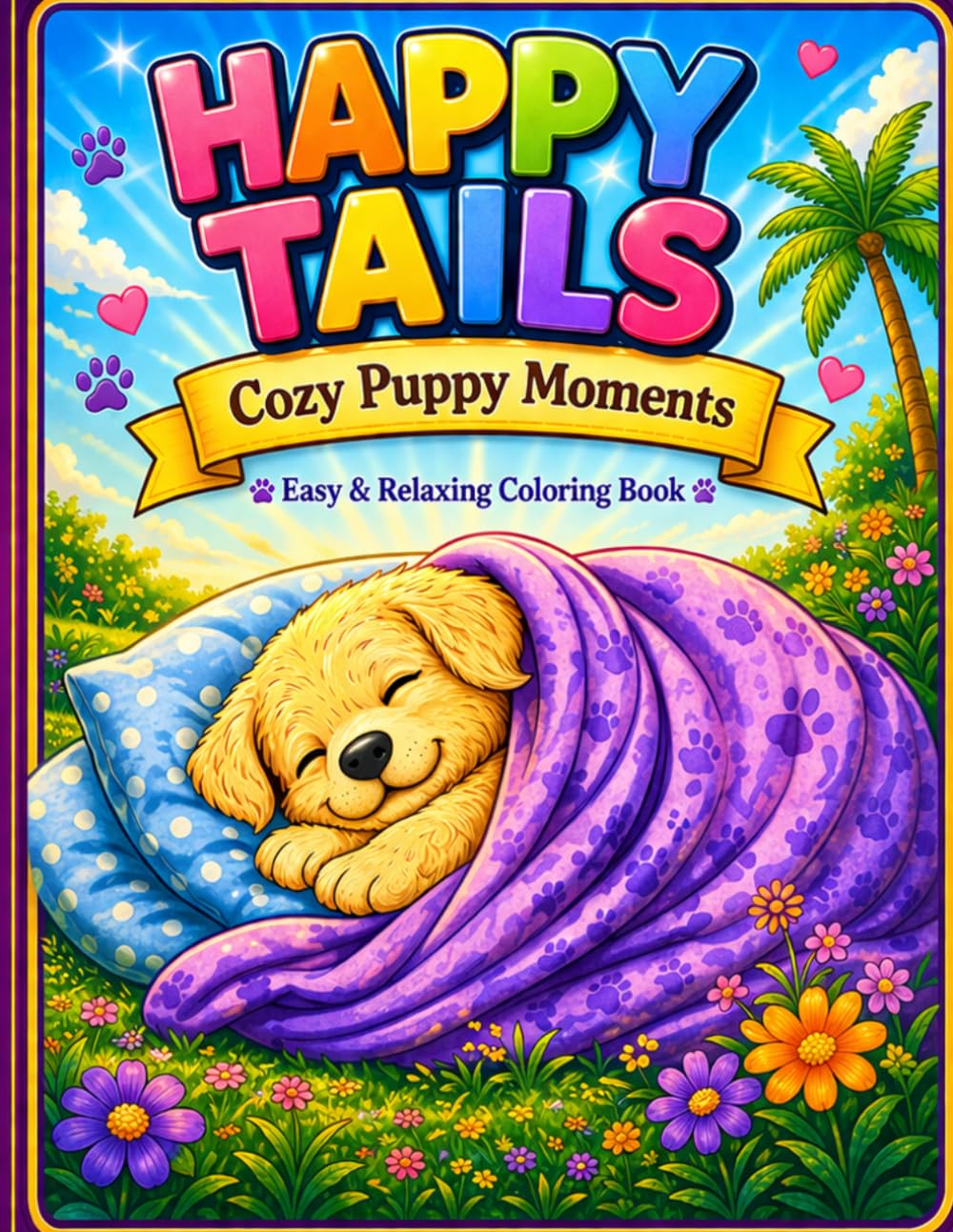 Happy Tails Cozy Puppy Moments: Easy & Relaxing Coloring Book (Happy Tails Coloring Book Series)