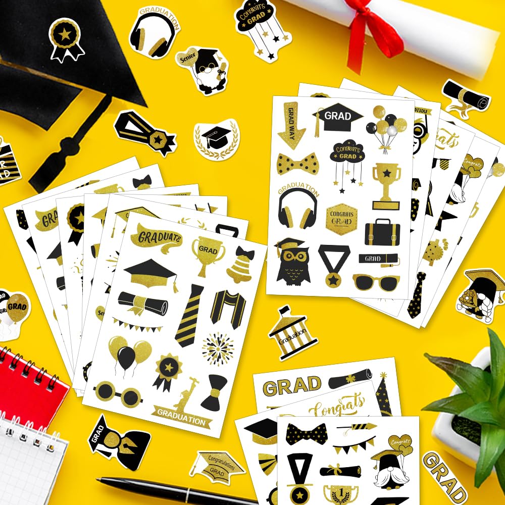 Grad Cap Sticker Simple Self-Adhesive Grad Party Favors Anwyll Graduation Cap Stickers 2025 ...