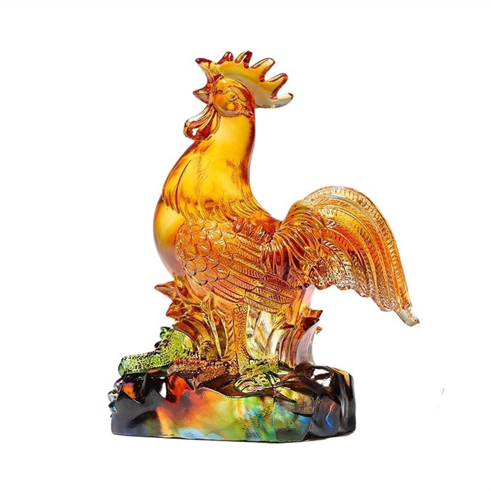 Dekoracja pulpitu Kogut statua dekoracja figurka zwierzątko miniaturowe kolorowe glazury ozdoby stół dekoracja stołu świąteczne prezenty Rzeźby ozdobne