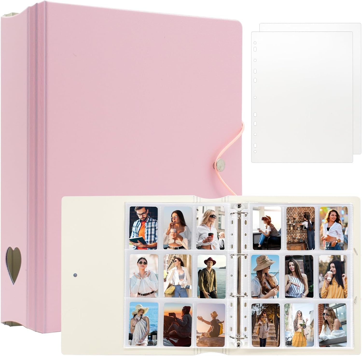 Careflection A4 Kpop Photocard Binder with 55 Pages sleeves 9 Pocket 6 pocket 2 pocket, 2x3 inch Kpop Photocard Holder Book, Photo Album for Fujifilm Instax Mini Camera Polaroid Printer Photo Film-image-11