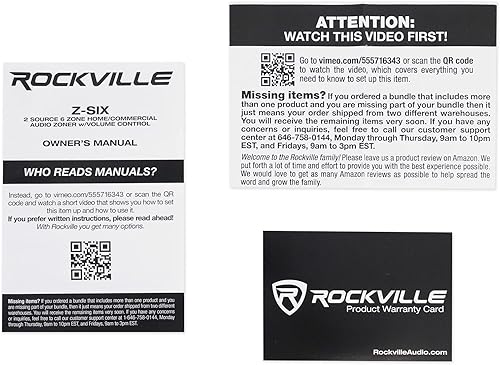Miniatura 6 de Rockville Z-SIX - Zoner de audio de 6 zonas de 300 W, 8 ohmios, control multihabitación, entradas de fuente dual, control de volumen, para sistemas