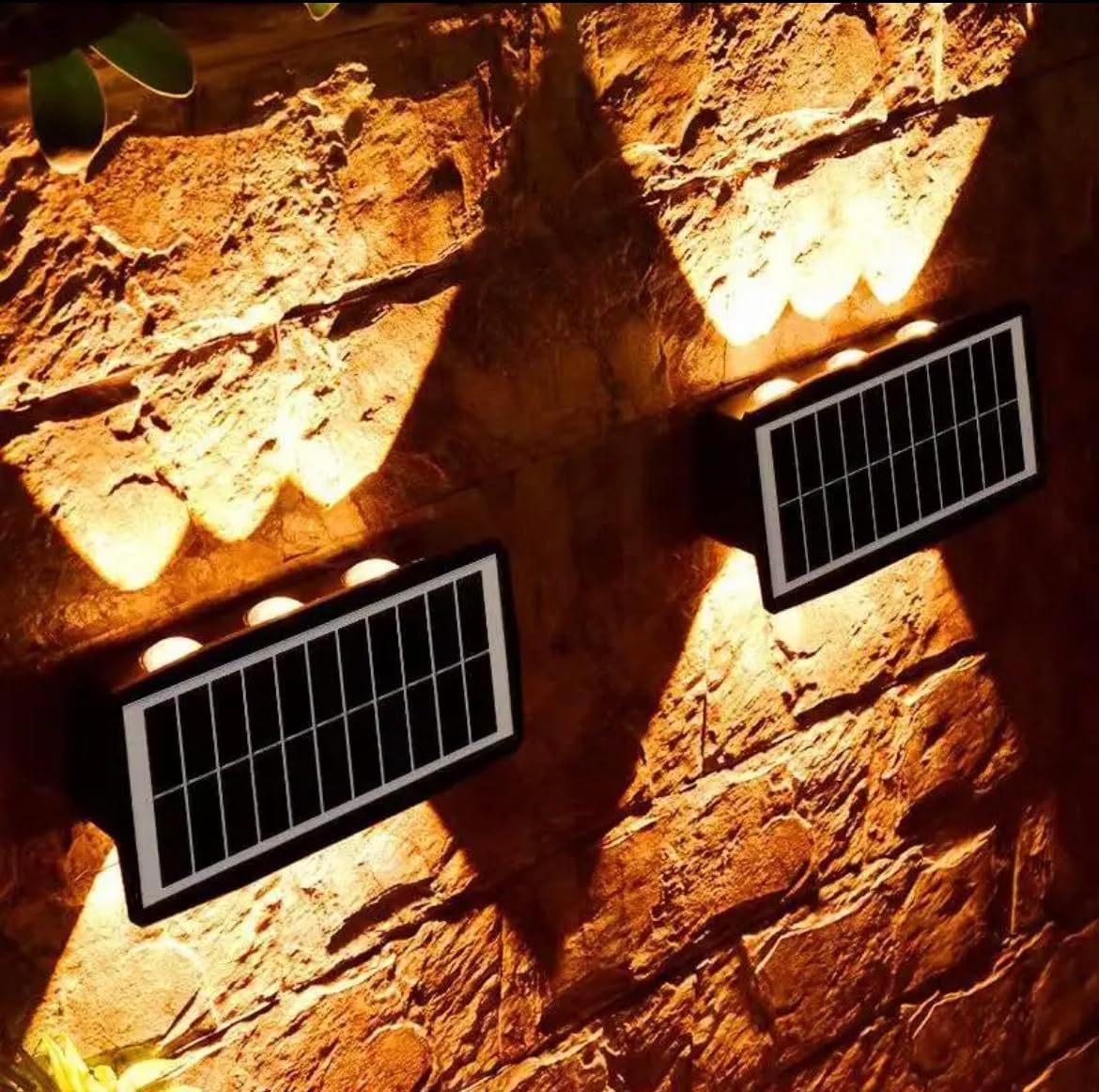 Blue Coral Solar Light Outdoor (4/8-Pack) Up Down 6 Led Solar Wall Solar 2-Color Warm/White Light Accent Waterproof Decorative Lighting for House Fence Outside Step Stairs (4-Pack)