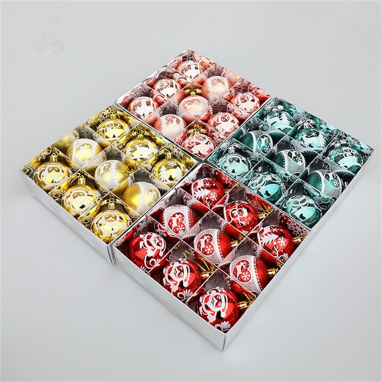 Palline Di Natale Vacanze Set Di 9 Palline Ornamenti Per Appendere L'albero Natale E Infrangibili. Natalizi Decorazione Con Decorazioni Natalizie(Rose gold)