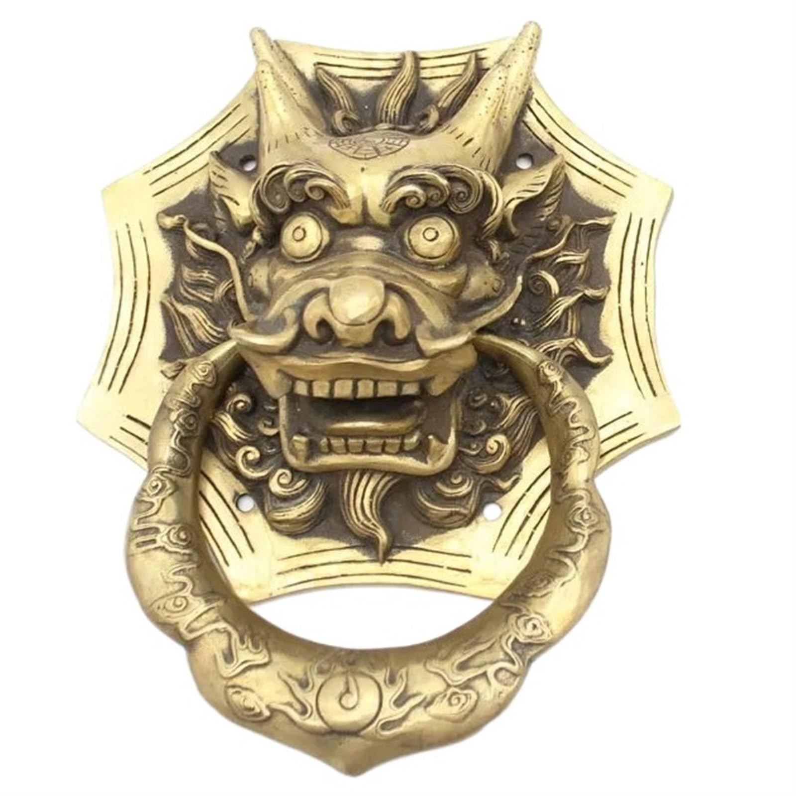 Heurtoir de porte Heurtoir de porte en laiton forme dragon, poignées meubles cour villa bois, heurtoir bronze, décoration la maison