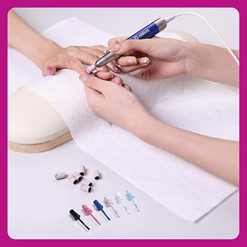 Miniatura 6 de AIRSEE Broca de mandril para bandas de lijado Efile, cabezal eléctrico profesional de acero inoxidable para eliminación limpia de cutículas, punta