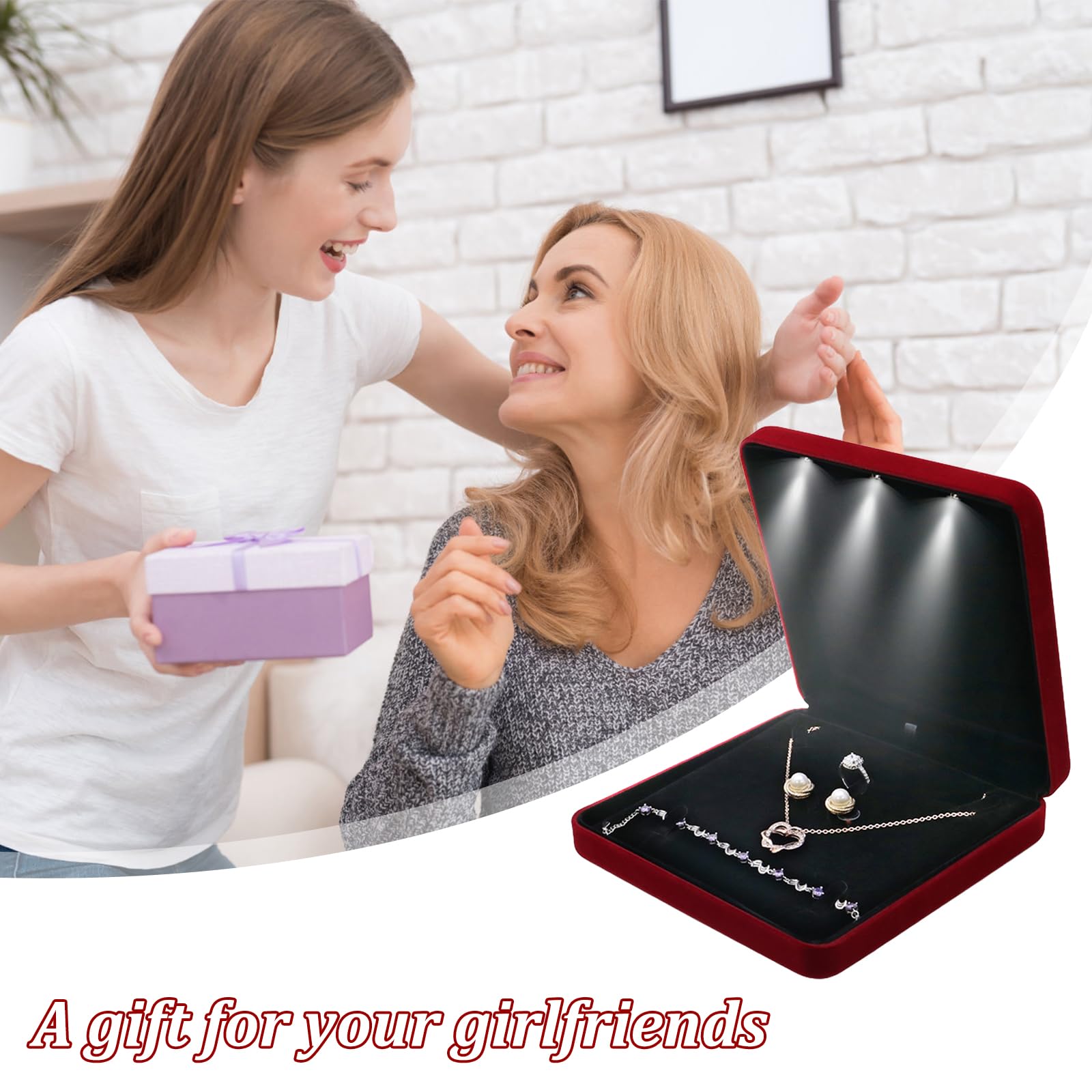 UNIQ 2-in-1 LED spiegel sieradendoos / organizer - Mooie bamboe doos voor make-up en sieraden
