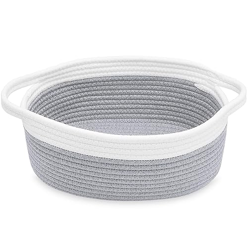 Miniatura 10 de ABenkle canasta pequeña de almacenamiento de 12 x 8 x 5pulgadas para estante canasta bonita hecha de cuerda para almacenamiento en las habitaciones