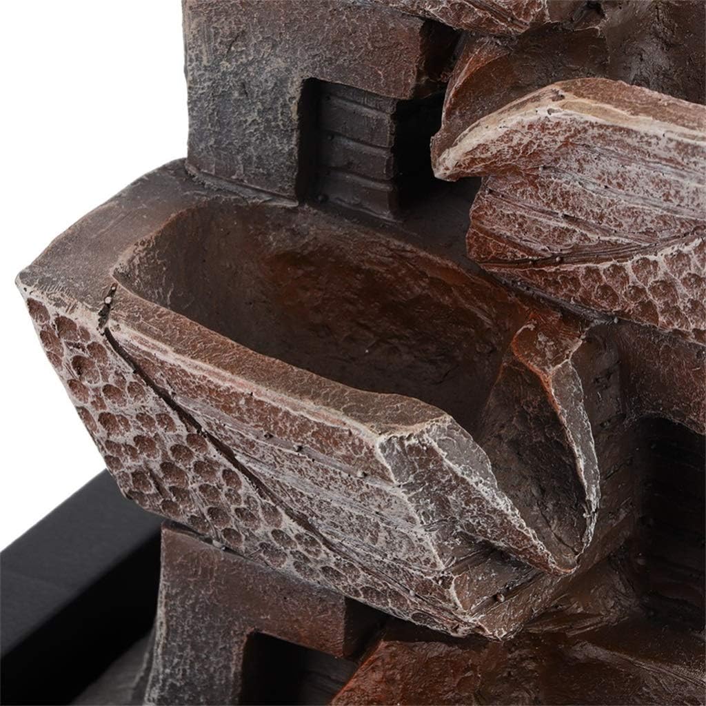 Resin Desktop Fountain Home Tabletop Water Decoration Ornament with LED Light