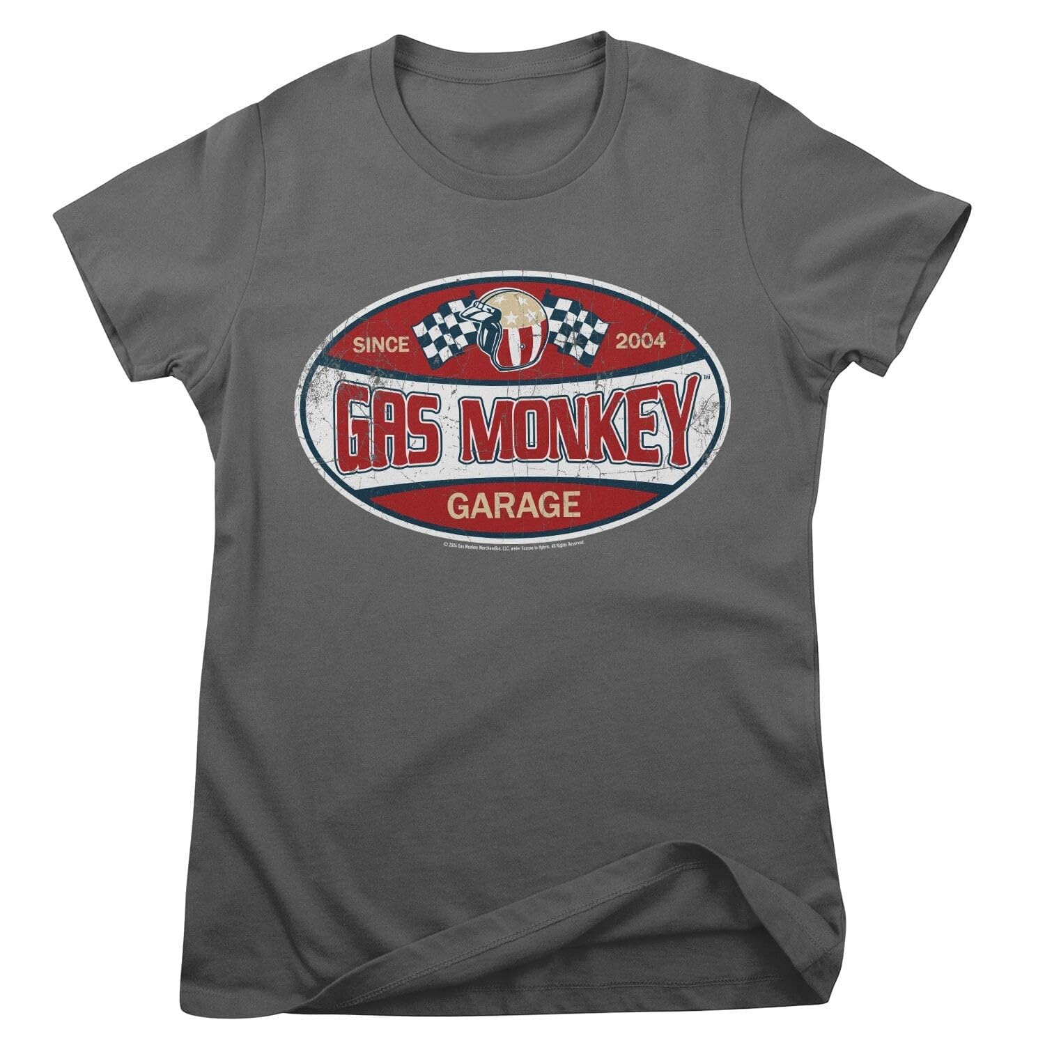 Gas Monkey Garage Officially Licensed Since 2004 Label Women T-Shirt (Dark Grey), Large
