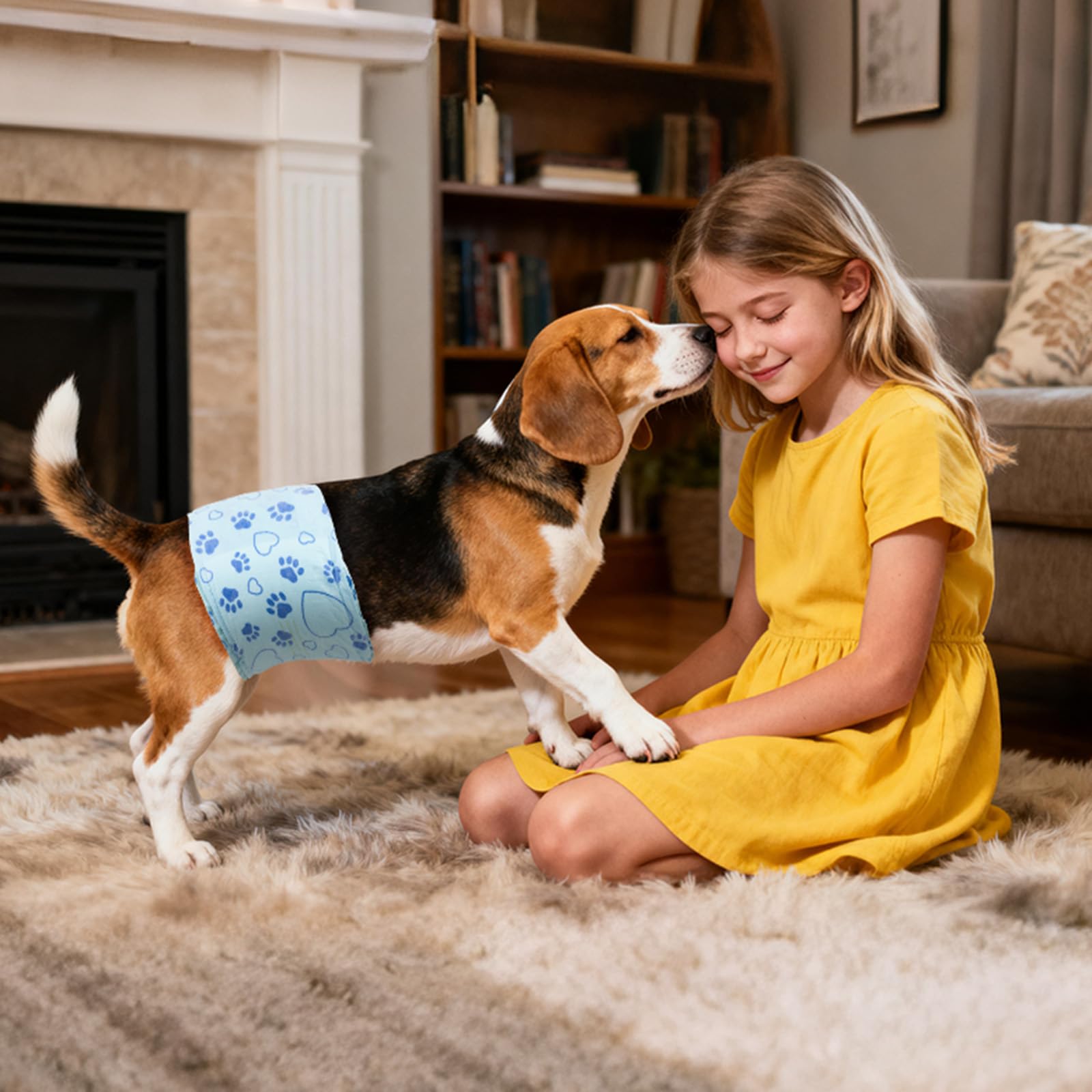 Pannolini per Cani, M-52 Pezzi Assorbenti con Indicatore di Umido, Protezione Antifughe, Ideale per Incontinenza, Viaggi e Addestramento
