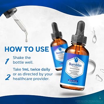(2 Pack) BurnMax Drops Premium Liquid Formula with Powerful Ingredients for Natural Balance, Energy and Active Lifestyle Support | Gentle Easy-to-Use Dropper, Official Reviews (60 Servings)