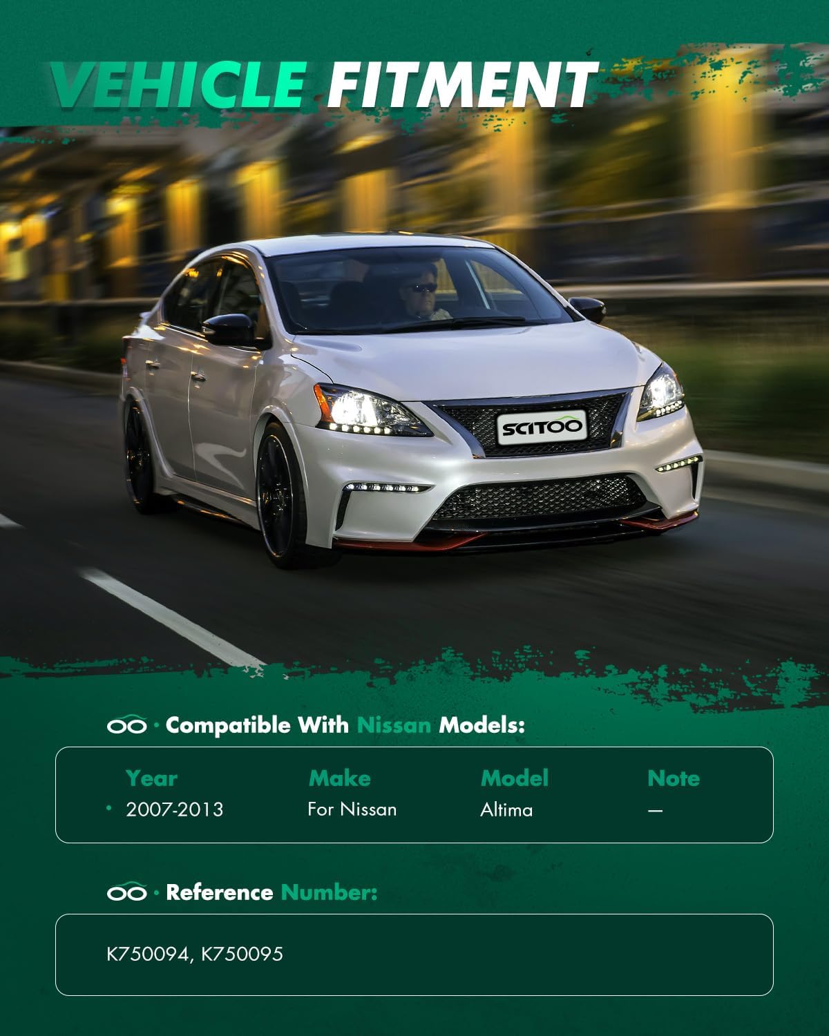 SCITOO 2pcs Suspension Kit 2 Front Sway Bar End Links Stabilizer Bar for 2007-2013 for Nissan Altima K750094 K750095