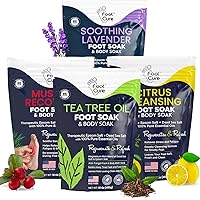 Vista 18 de FOOT CURE Remojo de desintoxicación cítrico para pies con sales de Epsom – para callos de pies, apariencia de uñas de los dedos dañadas, pedicura