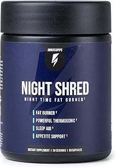 Inno Supps Night Shred - Night Time Fat Burner and Natural Sleep Support - Appee Suppressant and Weight Loss Support (60 Vegetarian Capsules)