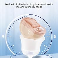 Vista 2 de Audífono, amplificador auditivo para personas mayores, mini CIC audífono de un solo oído con batería funciona con cancelación de ruido audífonos