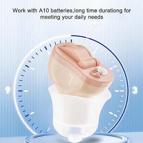 Miniatura 2 de Audífono, amplificador auditivo para personas mayores, mini CIC audífono de un solo oído con batería funciona con cancelación de ruido audífonos