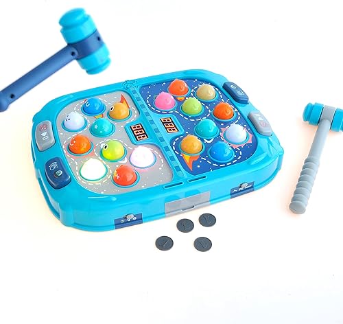 Miniatura 9 de PowerTRC Juego de arcade Whack A Mole  Juguete para golpear hasta dos jugadores, actividad interactiva y educativa para el desarrollo temprano en