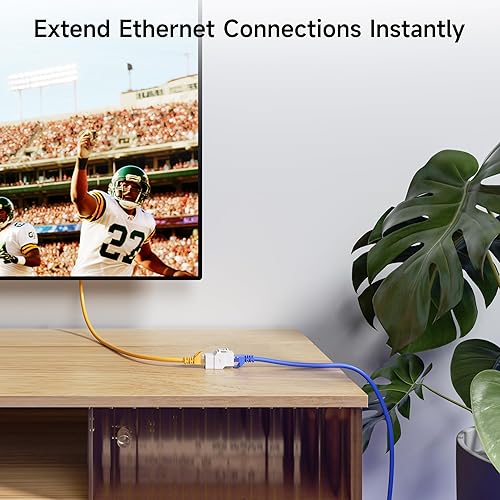 Miniatura 2 de Cable Matters - Paquete de 5 acopladores Keystone Cat6 de 10 Gbps, RJ45 Keystone Jack/Ethernet hembra a conector modular hembra en blanco para panel