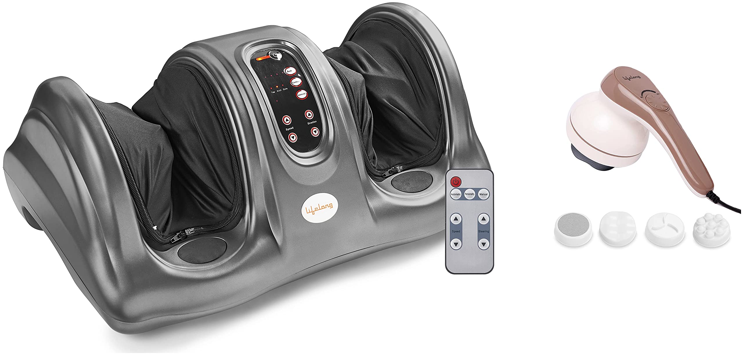 Lifelong LLM360 Foot Massager for Foot Pain (Matte Grey) & LLM270 Powerful Handheld Electric Manipol Massager| Massager for pain relief | Massage at home (Brown, 1 Year Warranty)-image-36