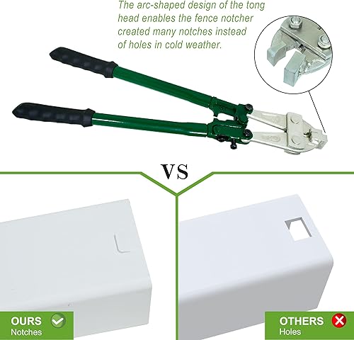 Miniatura 6 de Muesca de valla de vinilo, muesca de riel de 18 pulgadas con muesca de 34 pulgadas de ancho, muesca duradera y que ahorra mano de obra