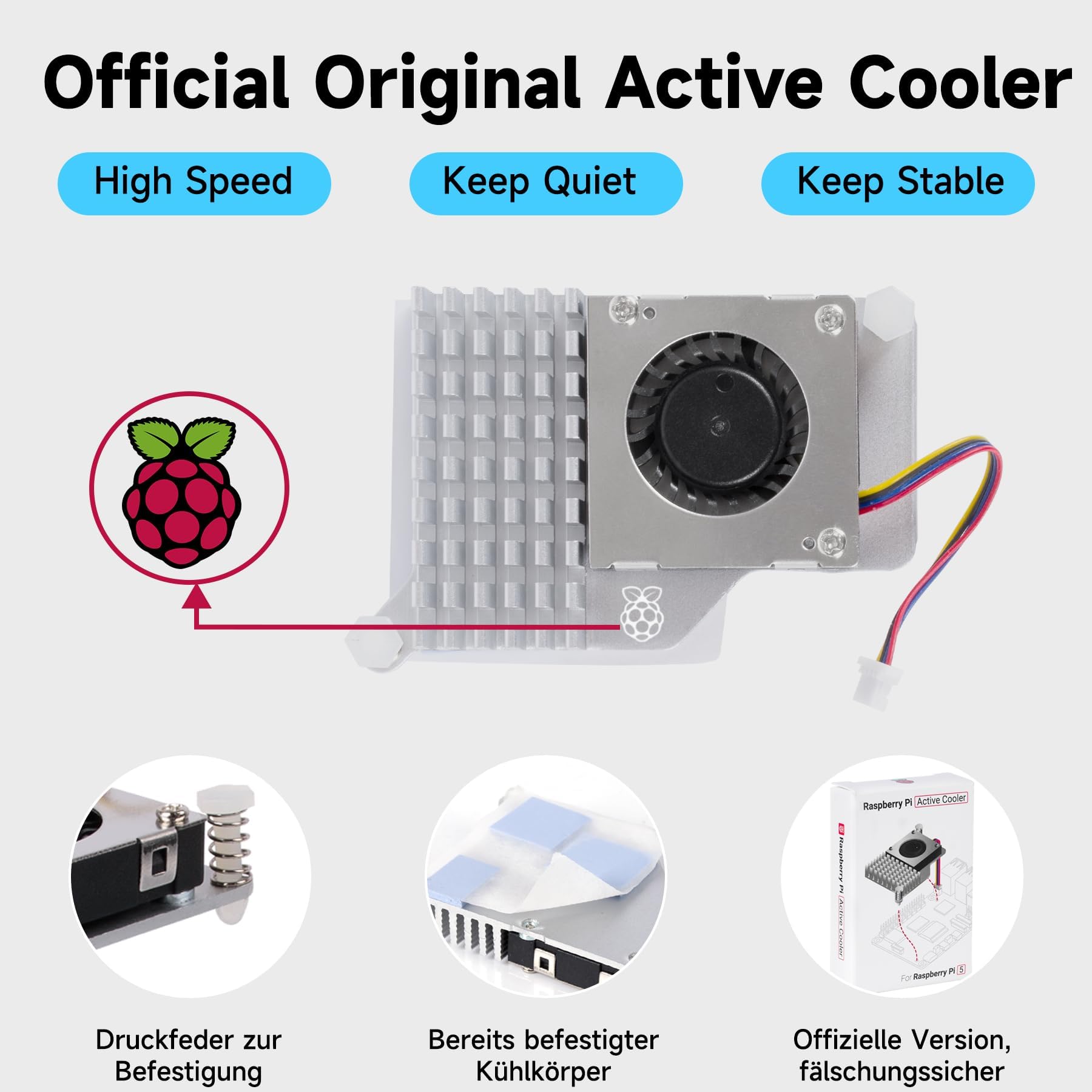 Boîtier Raspberry Pi 5 Miuzei - Aluminium Avec Dissipateur - Alimentation 27W USB-C Incluse
