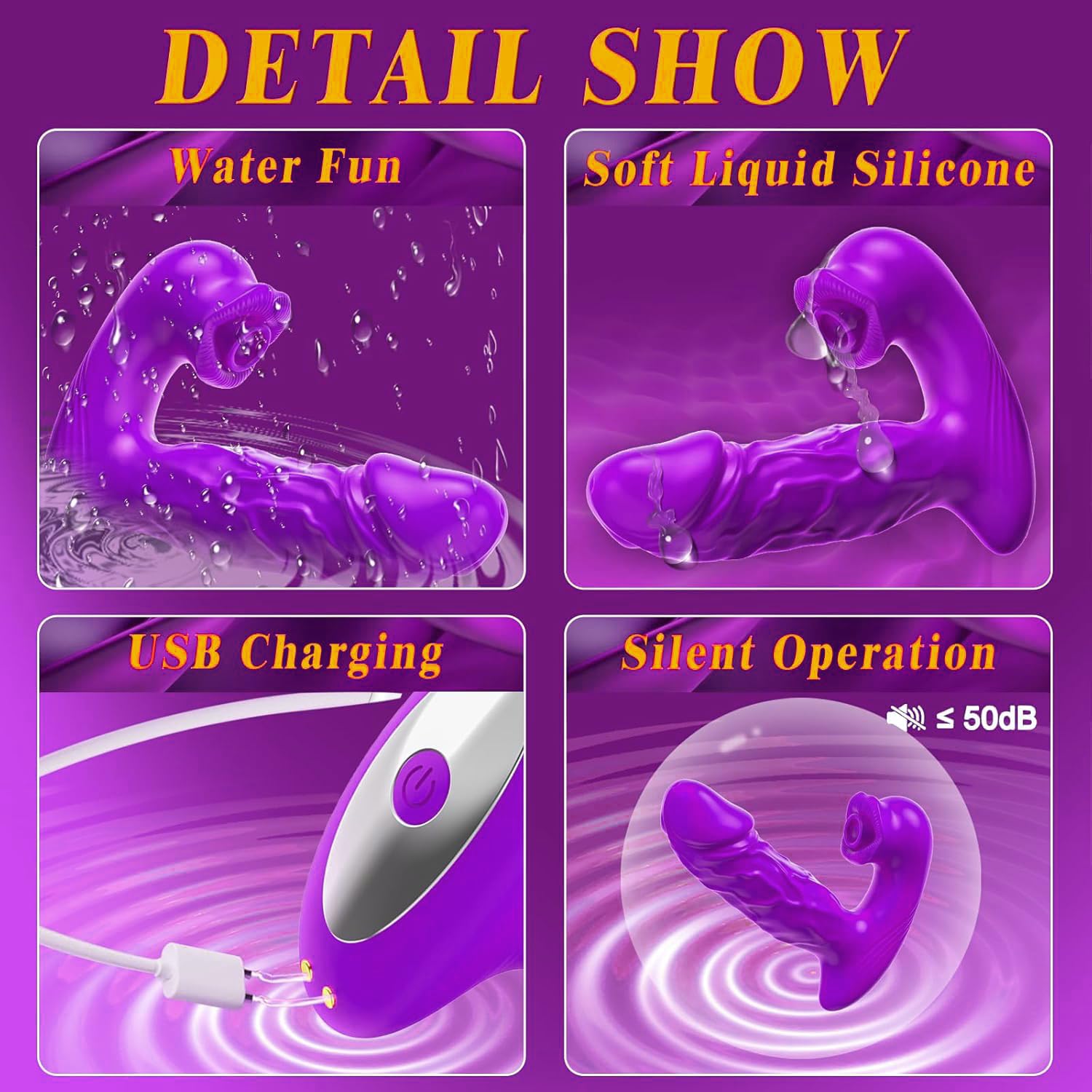 Vibromasseur Feminin Clitoridien App, Gode Ventouse Succion Sex Toy Point G | 9 ×9 Modes de Succion et Poussée Va-et-Vient Connectés, Étanche et Silencieux pour Couple, Coffret Cadeau Discret