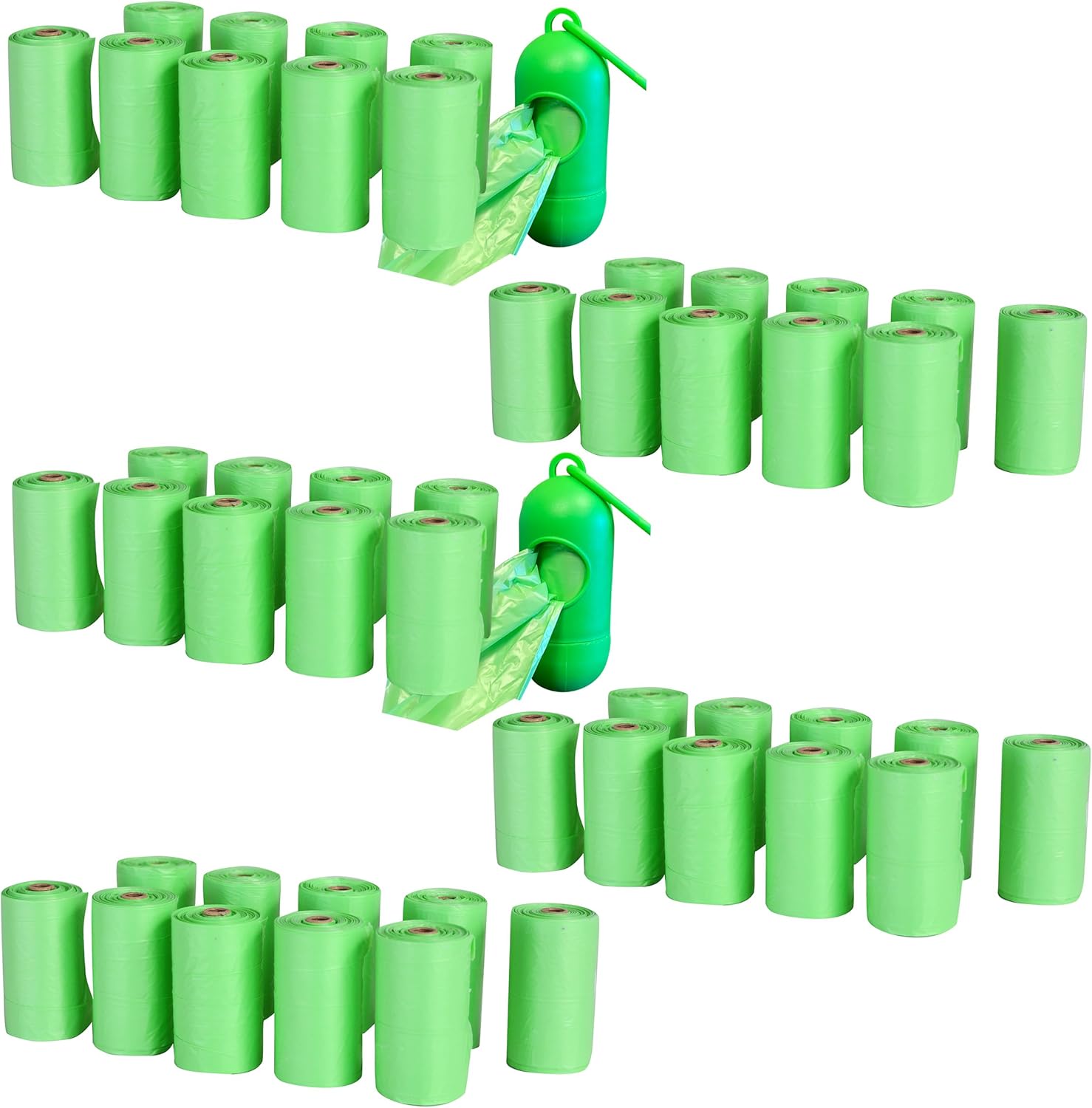 Buffalo Tools 50 Rolls (1000 bags) Standard Size Dog Waste Bags with 2 Leash Clip Dispensers