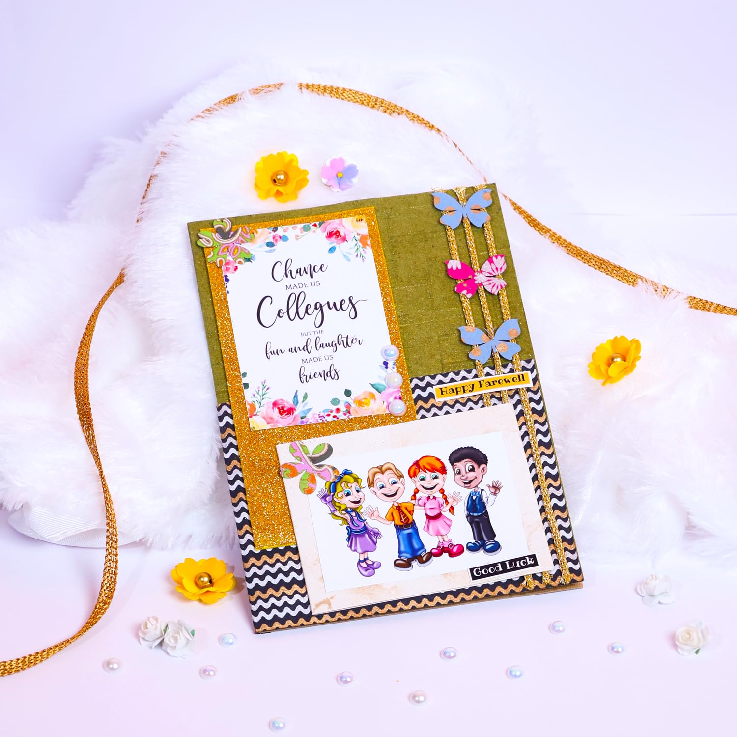 Handmade Farewell Card with Photo Inserts -7 Handmade Farewell Card with Photo Inserts -7