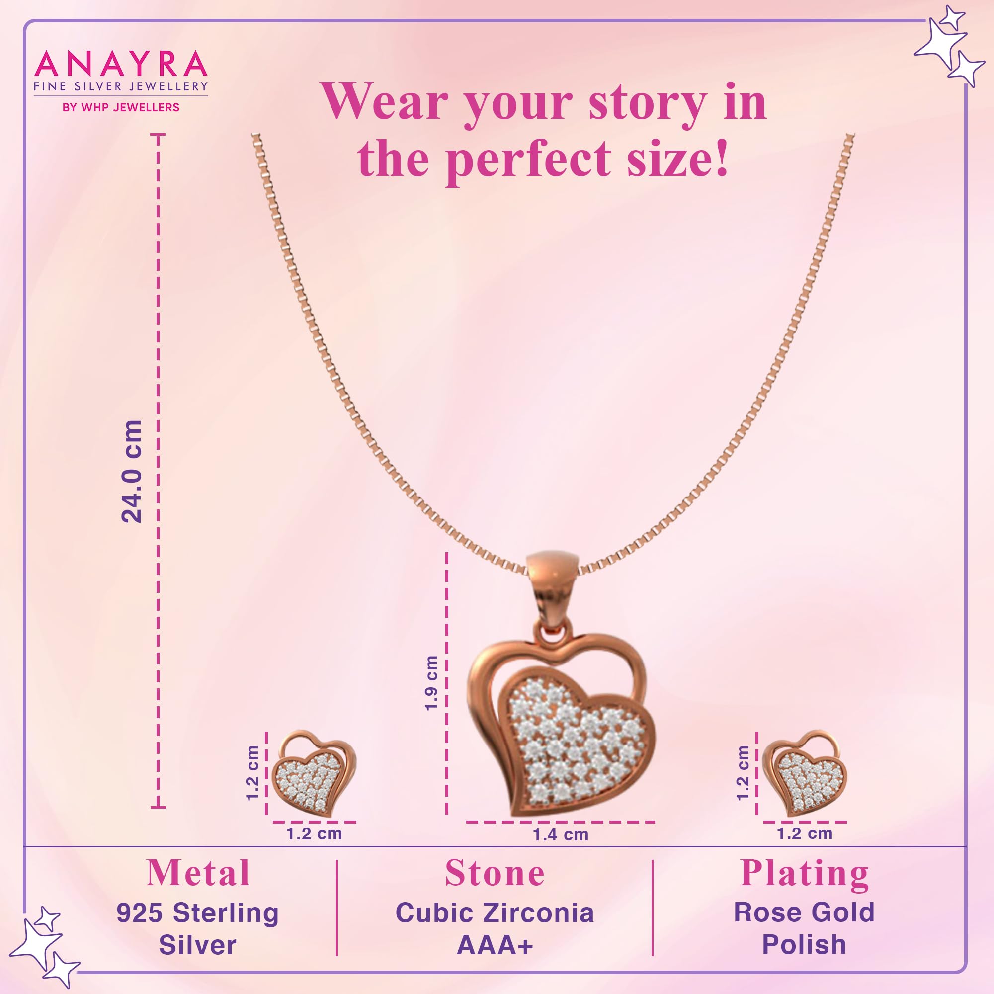 ANAYRA - Juego de colgante de plata para mujer, colgante de plata para mujer, joyería de plata 925 pura, regalo de aniversario para ella, regalo para mujer, regalo especial de cumpleaños, juego de