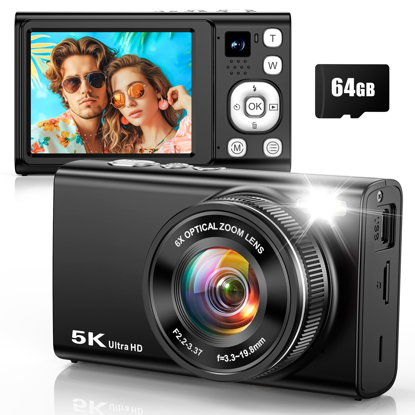 Amazon.com : 5K 96MP Digital Camera for Photography with 6X