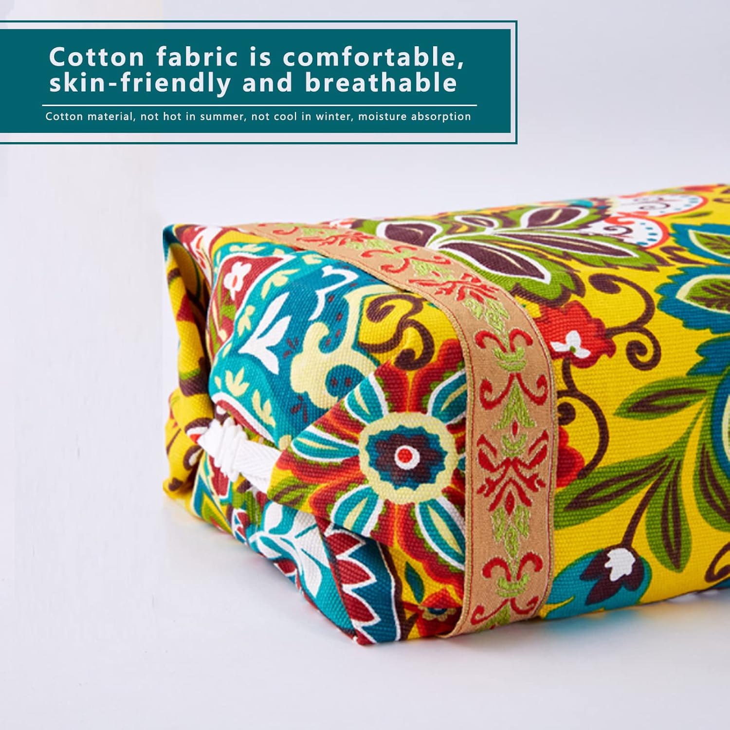 Organic Buckwheat Pillow ，Adjustable Breathable for Cool ，Has Massaging Effect，Improve Sleep Quality (Yellow)