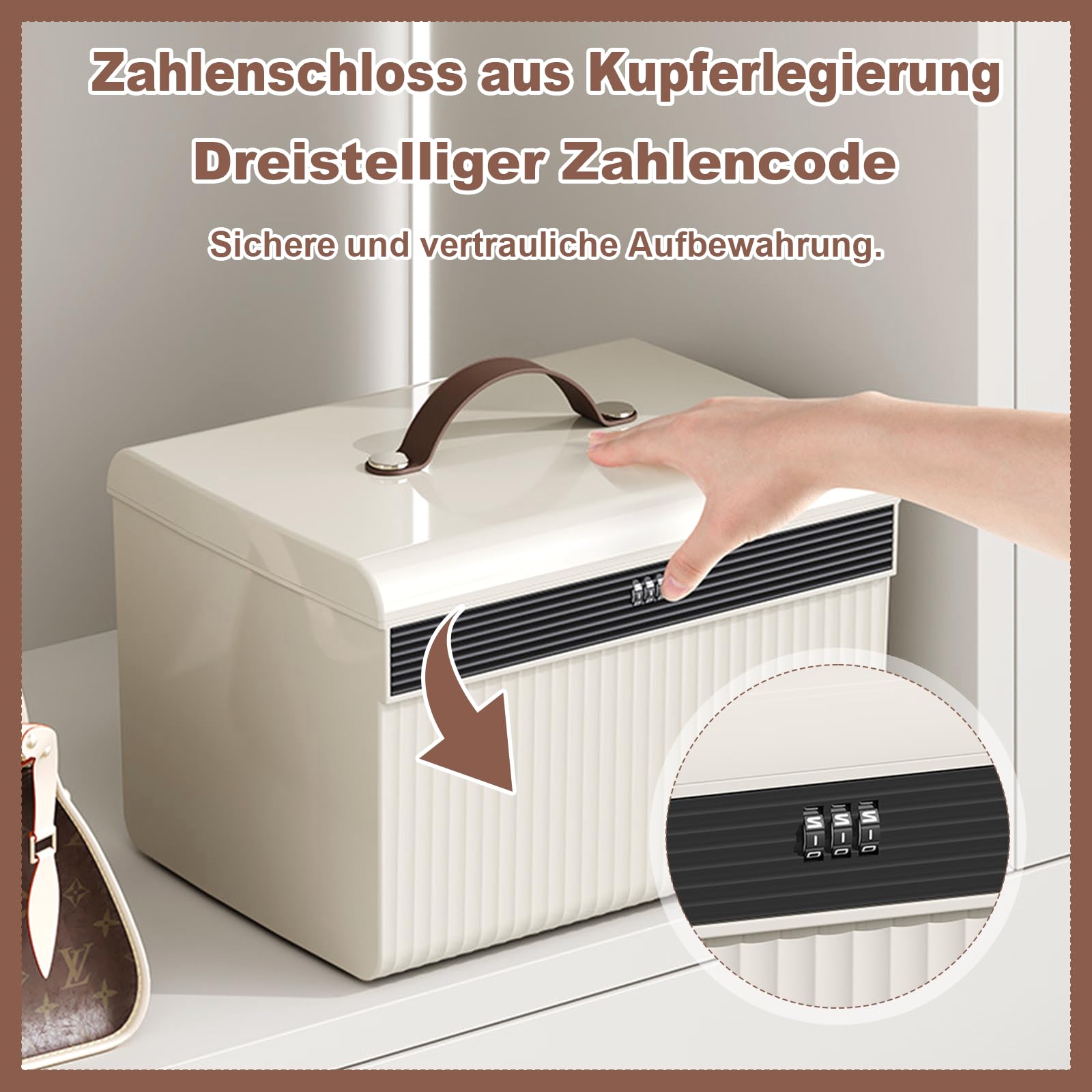 2 Abschließbare Box Medikamente aus 28 x 21 x 18 cm