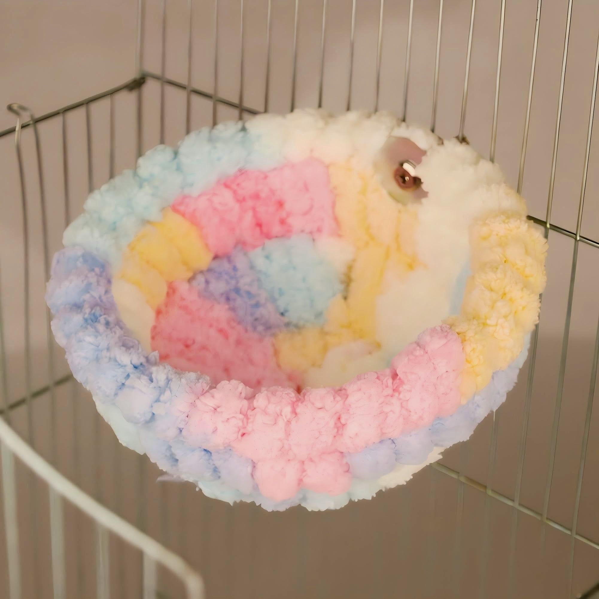 CONGGUAN Small Parrot Nest House Warm Plush Hanging Bed for Cage Cozy Fleece Hut for Budgies Cockatiels Canaries Finches - Image 3