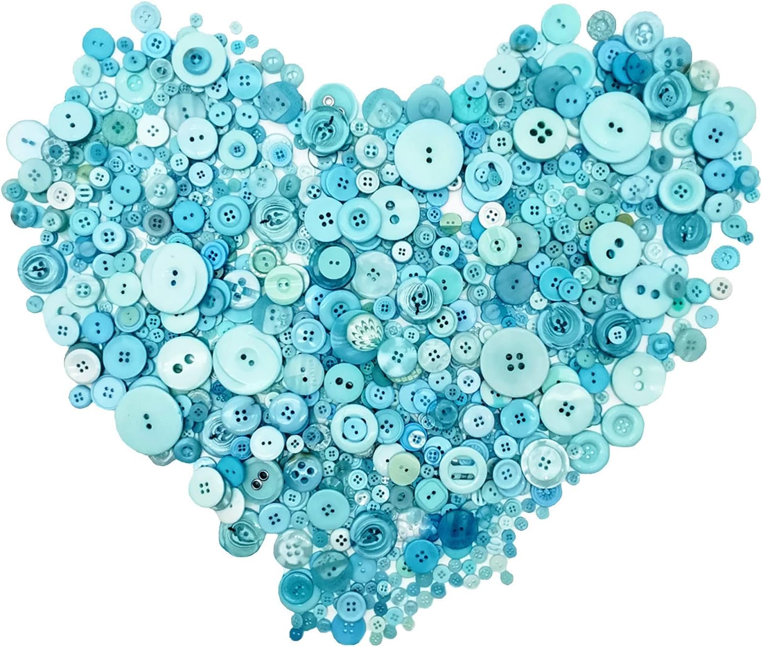 MAKINGTEC 1000 Pcs Turquoise Buttons for Crafts in Bulk Assorted Turquoise Craft Buttons Mixed Teal Button for Crafting Teal Craft Buttons
