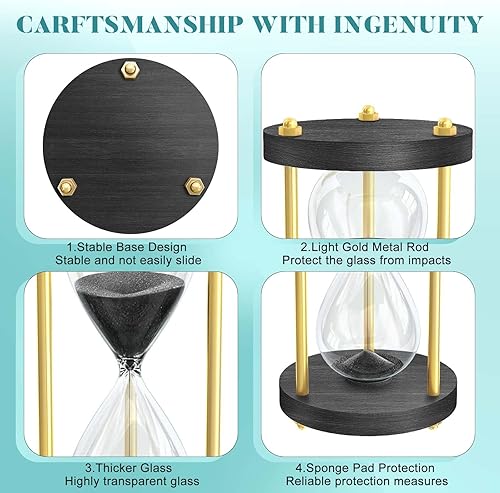 Miniatura 2 de Reloj de arena de reloj de arena de 15 minutos, reloj de arena de madera retro, reloj de madera de 15 minutos, reloj de arena de 15 minutos, reloj