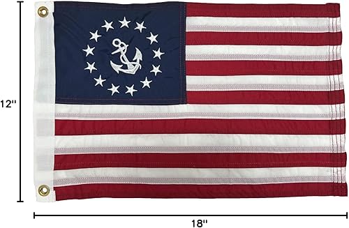 Miniatura 6 de Bradford Bandera de bandera de yate de 12 x 18 pulgadas para barco, bordada de doble cara con 2 ojales de latón