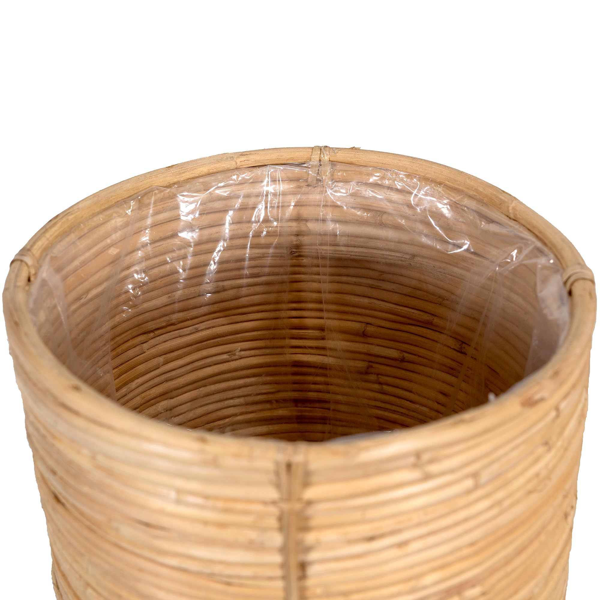 DARO DEKO Rattan Korb Topf 3er Set rund Blumentopf geflochten Aufbewahrungskorb Übertopf Blumenkorb