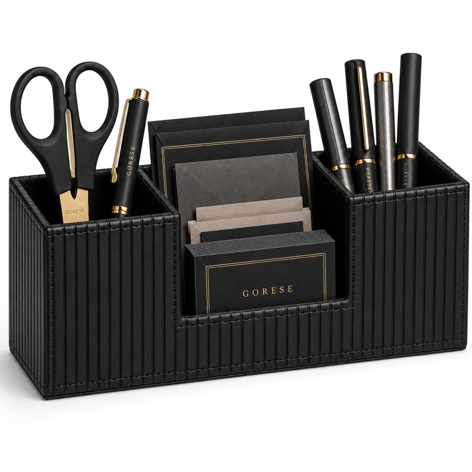 GORESE Pen Holder,Desk Organiser Multifunctional Stationary Organiser