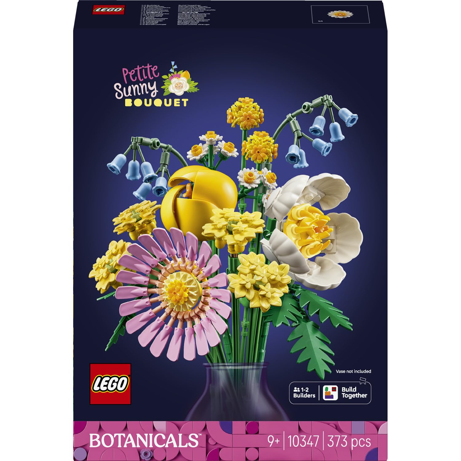 LEGO Botanicals Petite Sunny Bouquet 10347 | Toys for 9+ Year Old Girls, Faux Flowers Set, Includes Artificial Tulips & Daisies, DIY Room Decor, Birthday Gift, 373 Pieces